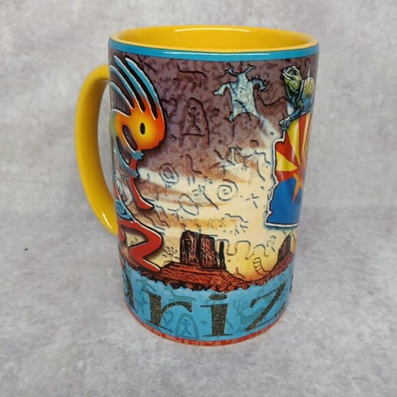 Jerome Arizona Mug Kokopelli Fertility Deity Glazed Beautiful Unique Collectable - Picture 3 of 6